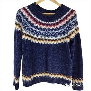 Romeo & Juliet Couture Fair Isle Chenille Sweater Size Medium